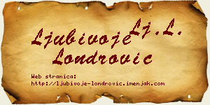 Ljubivoje Londrović vizit kartica
